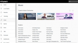 Ada berbagai pilihan genre lagu (screenshoot dari tunein.com)