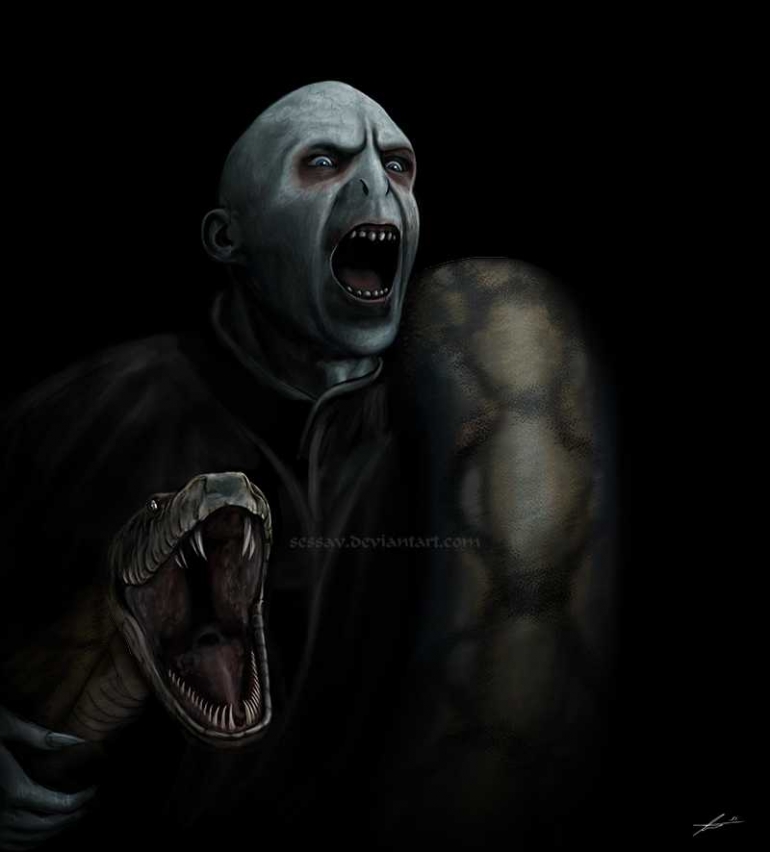 sumber :Lord Voldemort by SessaVon DeviantArt/www.sessav.deviantart.com