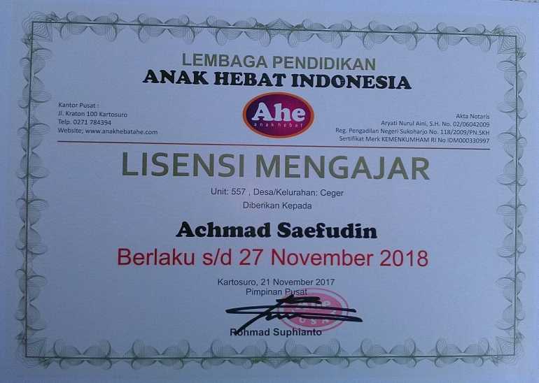 Legalitas Pengajar