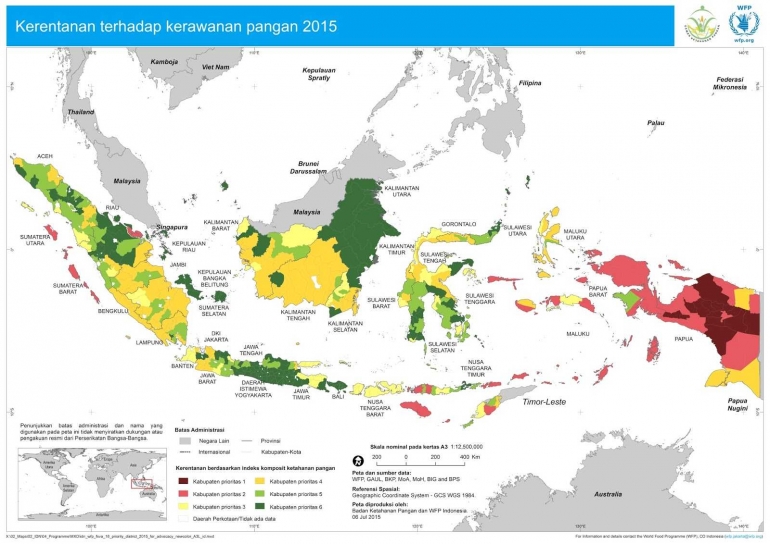 Contoh peta rawan pangan tahun 2015 (sumber: http://ditjen-pdtu.blogspot.co.id)
