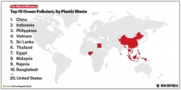 Indonesia posisi kedua sebagai kontributor sampah laut (sumber New Republik.com)