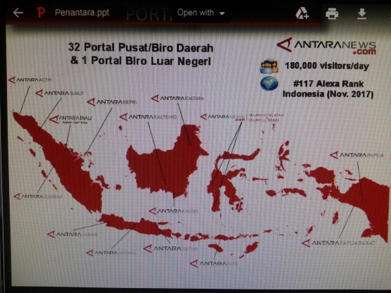 Peta biro Antara di Indonesia. Foto | Dokpri