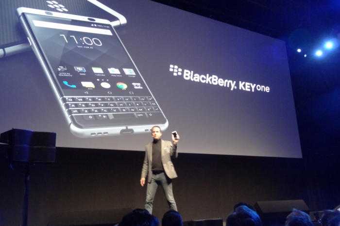Saat peluncuran Blackberry KeyOne Februari lalu. PCWorld.com