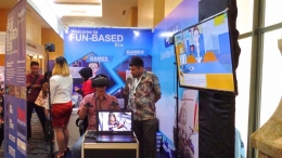 Simulasi VR Crane yang dikembangkan oleh Agate dalam acara IHRS 2017