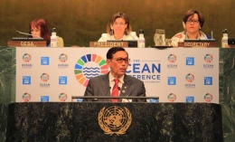 Menteri Kemenko Maritim, Luhut Binsar Pandjaitan saat UN Ocean Conference | Sumber: Kemenko Maritim