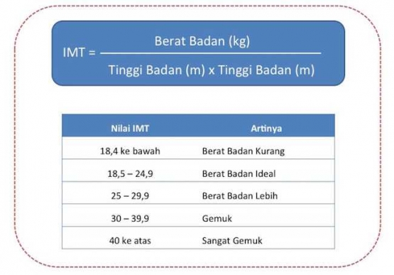 Rumus menghitung IMT dan makna dari nilai IMT (kesehatan.co)