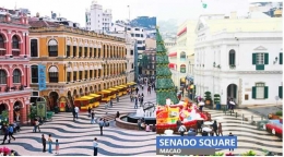Tampak Senado Square saat hari biasa dan pada saat Natal (Sumber: Berbagai Sumber, setelah di editing)