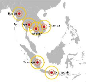 Kerajaan di Asia Tenggara yang menerapkan Mandala. Sumber gambar: wikipedia.org/wiki/Mandala_(sejarah_Asia_Tenggara)