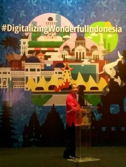 Menteri Pariwisata Arief Yahya ketika berbicara dalam seminar Digitalizing Wonderful Indonesia, 14 Desember 2017 di Jakarta. (Foto: Gapey Sandy)