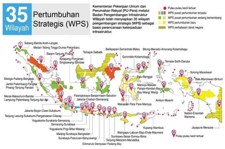 Persebaran Wilayah Pengembangan Strategis (WPS) di Indonesia