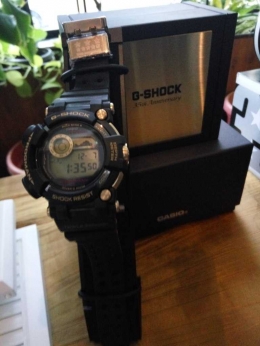 Jam G-SHOCK terkini seharga Rp.2 jutaan. Ada bluetooth dan penyelaras waktu setempat (dok.windhu)