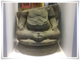 Arca kuno sengaja dipotong di Museum Mpu Purwa, Malang (Dokpri)