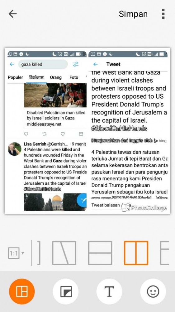 Orang Palestina Ditembak Israel Beritamya menyebar melalui twitter Dok Akun Twitter @LisaGorish