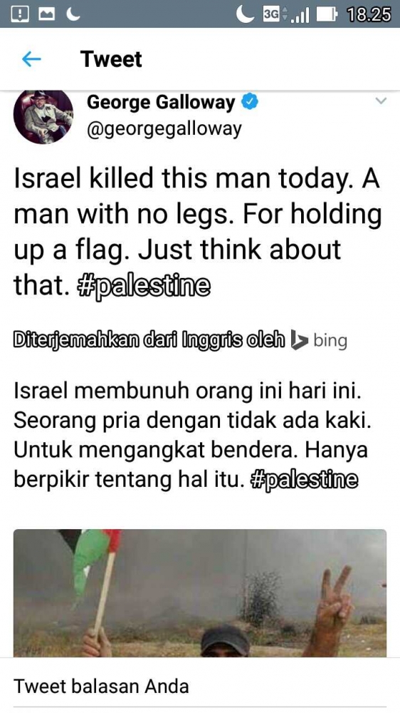 tangkapan layar dari cuitan @georgegalloway