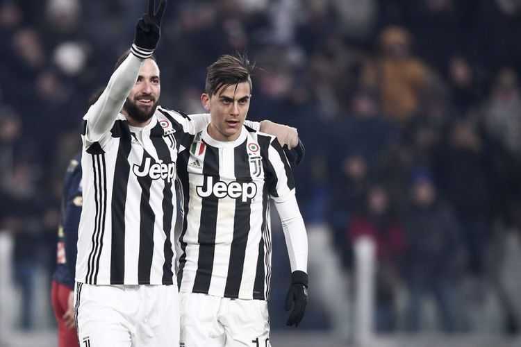 Gonzalo Higuain dan Paulo Dybala menentukan langkah Juventus ke perempat final Coppa Italia, Rabu (20/12/2017)