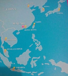 Lokasi Macao di atas Indonesia, yang bertitik pink (dokpri)