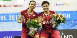 Ganda putri Indonesia, Greysia Polii/Apriani Rahayu saat juara French Open Super Series pada akhir Oktober 2017/Republika.co.id