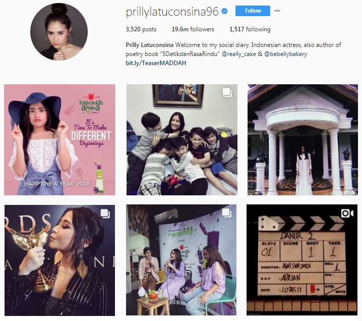 Beberapa postingan Instagram Prilly Latuconsina (Foto: Instagram)