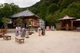 Suasana berlatih samurai di Edo Wonderland.