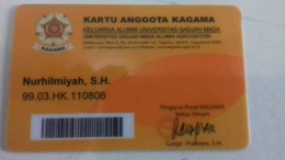 Kartu keanggotaan KAGAMA saya