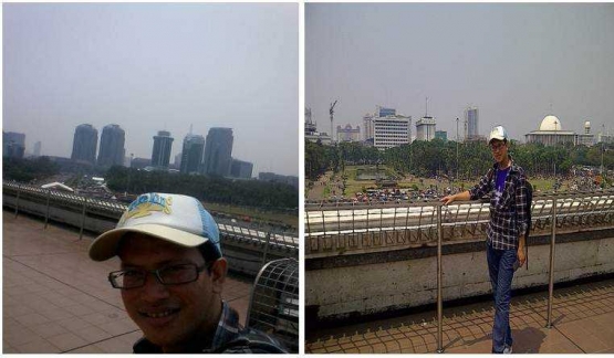 Menikmati pemandangan dan situasi kota Jakarta yang luas, cantik dan megah (foto dok pri).