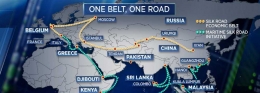 Gambar peta jalur One Belt One Road (financialtribune.com)