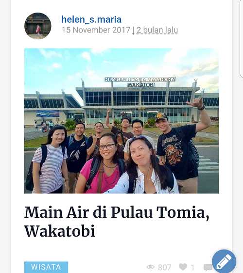 Main Air di Pulau Tomia, Wakatobi