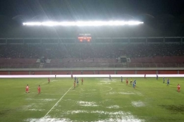 Kondisi lapangan Stadion Maguwoharjo, Sleman, Yogyakarta, Kamis (11/1/2018).