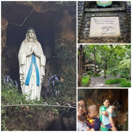Patung Bunda Maria replika dari patung yang ada di gua Maria Lourdes, Perancis