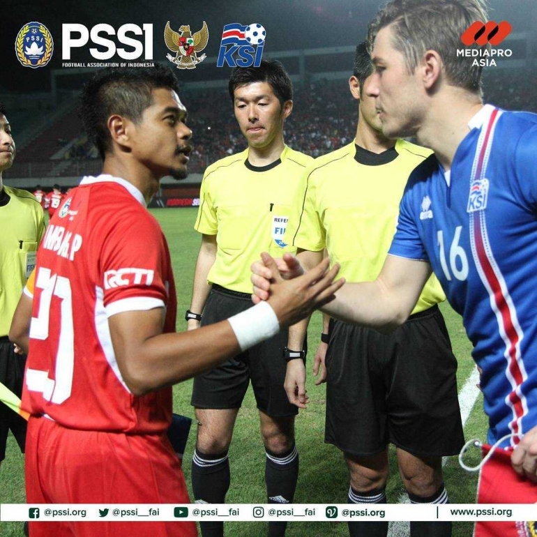 Laga persahabatan Indonesia vs Islandia diharapkan dapat mempererat hubungan bilateral kedua negara (source: instagram @pssi__fai)