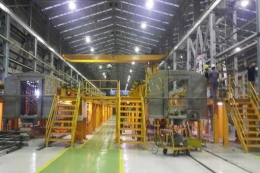Proses pembuatan kereta api bandara Minangkabau dan Bandara Adi Sumarmo oleh PT Industri Kereta Api (INKA), Madiun.