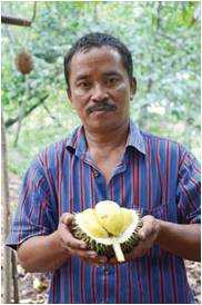 H. Ajid, pemilik durian si bintang. (Imam Wiguna)