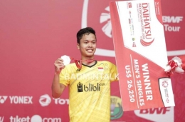 Anthony Ginting Juara Daihatsu Indonesia Masters 2018 (foto: Badmintalk)