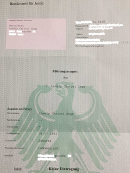 Surat Keterangan Berkelakukan Baik di Jerman - dok. pribadi