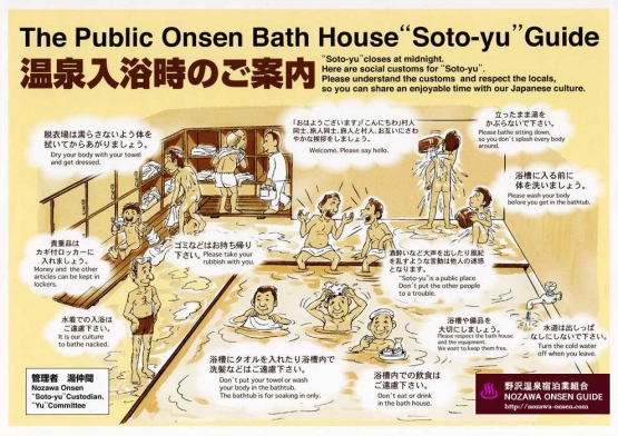 Petunjuk versi lengkap berendam di onsen - pic: nozawa-onsen.com