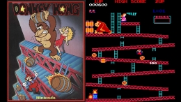 Kemunculan perdana mario dalam dunia game, pada Game Arcade Donkey Kong 1981 (go2games.com )