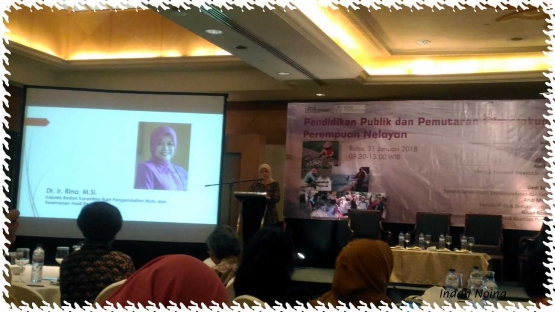 Ibu Dr.Ir.Rina.M.Si membuka acara Pemutaran Film Dokumenter & Pendididkan Publik JP 95 (foto: dokpri)