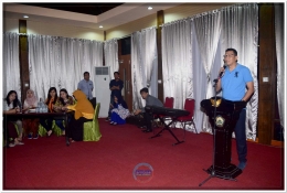 Vice President PT. Aplikanusa Lintasarta berbicara di hadapan peserta workshop IT yang dilaksanakan di Kabupaten Bantaeng (09/02/18).