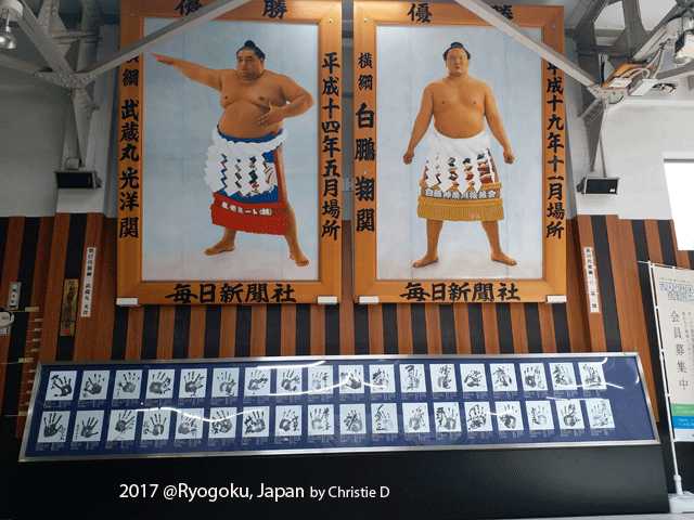 Di stasiun Ryogoku, sudah penuh dengan foto2 pesumo professional Jepang. Dokumen pribadi