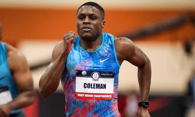 Christian Coleman rekor dunia 60 M US Indoor 2018 , Foto by Victah Sailer