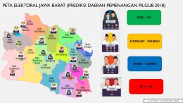 Peta Elektoral Pilkada Jawa Barat 2018 / Dokumentasi Pribadi