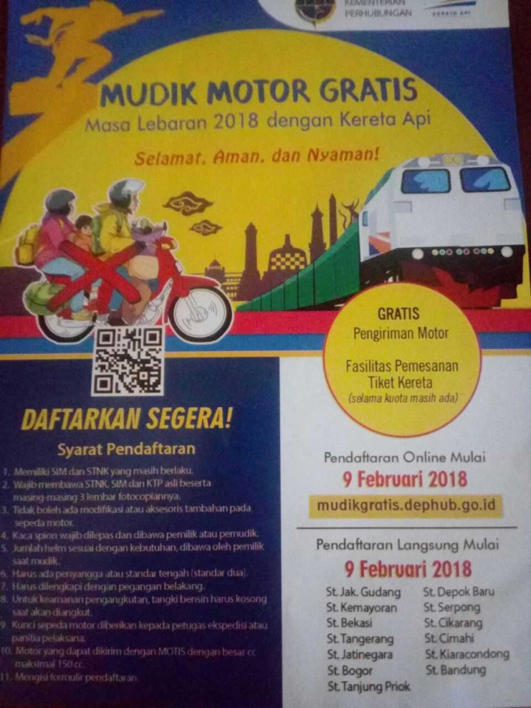 Barcode website / aplikasi Mudik Motis 2018 (Foto: Prattemm)