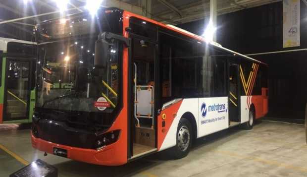 Shuttle bus saat test event Asian Games 2018 menggunakan armada TransJakarta dengan tipe Metro| Sumber: Tempo.co/Wayan Prayitno