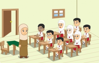 25 Gambar Kartun Anak Sedang Belajar Di Kelas Gambar Kartun Ku