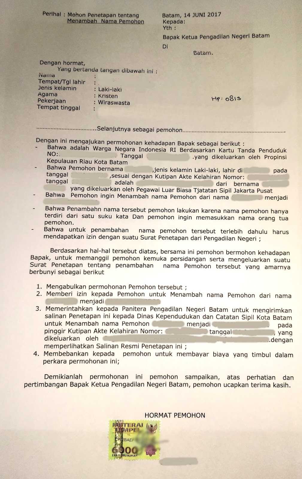 Contoh Surat Permohonan Keabsahan Akta Kelahiran / Contoh Surat ...