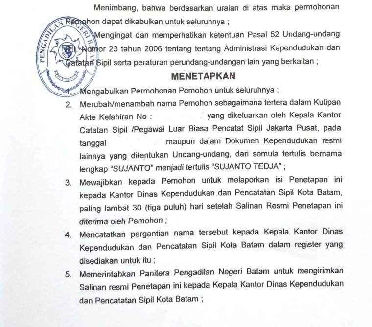Cara Mengurus Perubahan Nama Di Pengadilan Negeri Halaman All