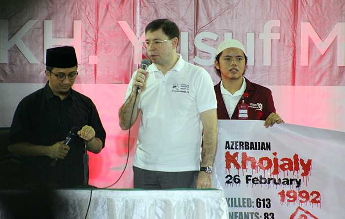 Ruslan Nasibov di acara Kajian Islam Bulanan yang digelar di Masjid Istiqlal Jakarta, pada Minggu 25 Februari 2018. (Foto Ganendra)