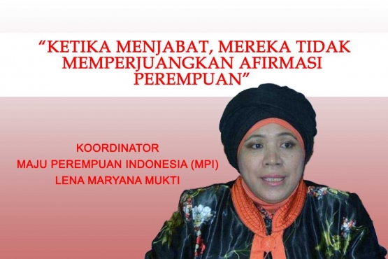 Koordinator Maju Perempuan Indonesia (MPI) Lena Maryana Mukti