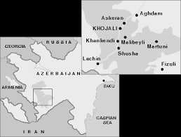 Peta lokasi wilayah Khojaly di Azerbaijan