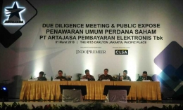 Penawaran Umum Perdana Saham (IPO) PT Artajasa Pembayaran Elektronis Tbk di Hotel Ritz Carlton Pacific Place Jakarta, Rabu, 1 Maret 2018 (Foto: Dok. Pribadi)